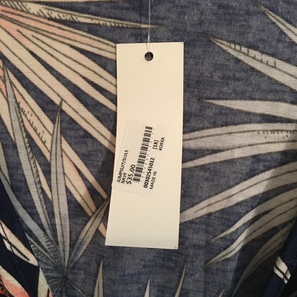 Forever 21 plus size navy floral jumpsuit